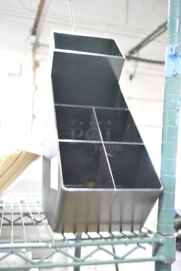 BRAND NEW SCRATCH AND DENT! Black Poly Multi Compartment Bin - Image 1 of 5