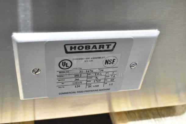 BRAND NEW SCRATCH AND DENT! Hobart 4812 Stainless Steel Commercial Countertop #12 Meat Grinder / Chopper Base. 120 Volts, 1 Phase. Tested and Working! - Image 6 of 8