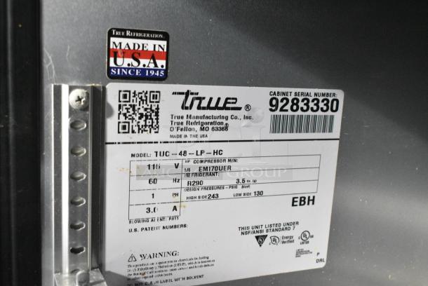 2017 True TUC-48-LP-HC Stainless Steel Commercial 2 Door Undercounter Cooler on Commercial Casters. 115 Volts, 1 Phase. Tested and Powers On But Does Not Get Cold - Image 6 of 6