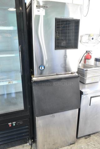 Hoshizaki KM-320MAH Stainless Steel Commercial Ice Head on Commercial Ice Bin. 115 Volts, 1 Phase.
