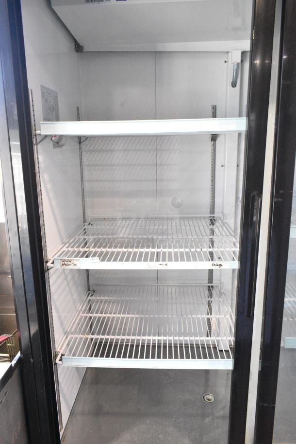 Avantco 178GDS47HCB Metal Commercial 2 Door Reach In Cooler Merchandiser w/ Poly Coated Racks on Commercial Casters. 115 Volts, 1 Phase. Tested and Working! - Image 4 of 7