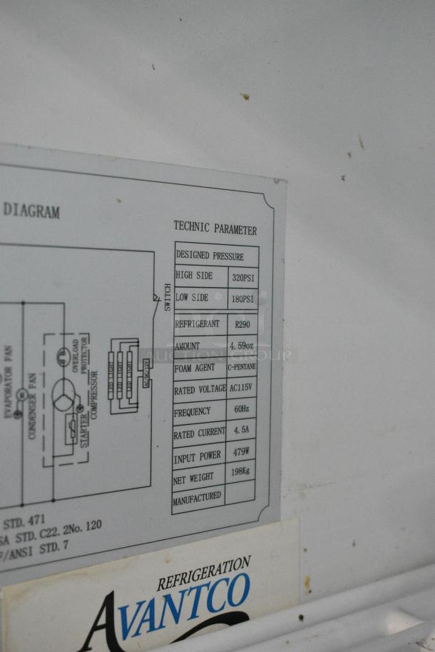 Avantco 178GDS47HCB Metal Commercial 2 Door Reach In Cooler Merchandiser w/ Poly Coated Racks on Commercial Casters. 115 Volts, 1 Phase. Tested and Working! - Image 7 of 7