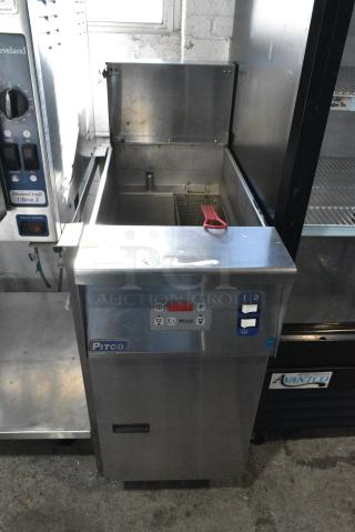 Pitco Frialator SRTE Stainless Steel Commercial Floor Style Electric Powered Pasta Cooker. 208 Volts, 3 Phase.