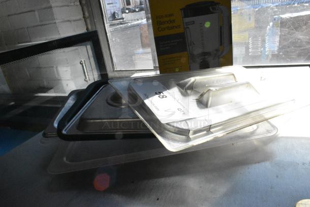 ALL ONE MONEY! Lot of 7 Various Drop In Bin Lids and Green Poly Lid. - Image 2 of 5