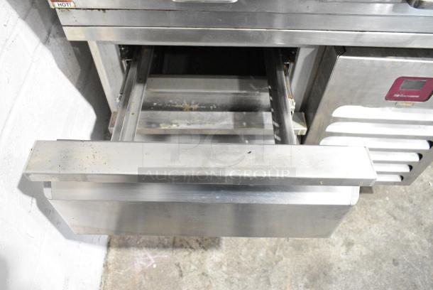 Southbend Stainless Steel Commercial Natural Gas Powered Charbroiler Grill w/ 2 Drawers and Back Splash on Commercial Casters. - Image 6 of 8