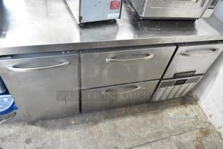 Continental RA60N Stainless Steel Commercial 2 Door and 2 Drawer Undercounter Cooler. 115 Volts, 1 Phase. Tested and Working!