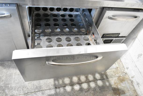 Continental RA60N Stainless Steel Commercial 2 Door and 2 Drawer Undercounter Cooler. 115 Volts, 1 Phase. Tested and Working! - Image 5 of 8