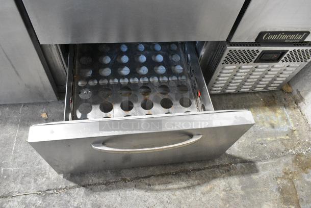 Continental RA60N Stainless Steel Commercial 2 Door and 2 Drawer Undercounter Cooler. 115 Volts, 1 Phase. Tested and Working! - Image 6 of 8