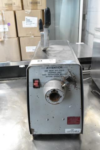 Univex MG8912 Metal Commercial Countertop Meat Grinder Base. 115 Volts, 1 Phase. Tested and Working!