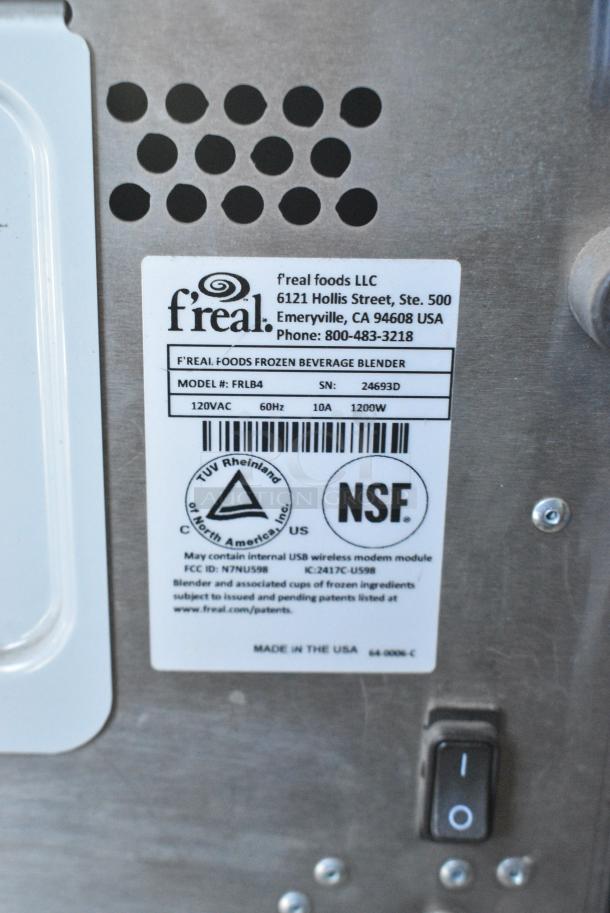 F'real FRLB4 Metal Commercial Countertop Frozen Beverage Blender. 120 Volts, 1 Phase. Tested and Working! - Image 9 of 9