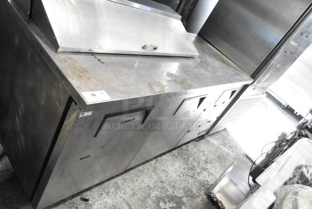 True TSSU-72-12 Stainless Steel Commercial Sandwich Salad Prep Table Bain Marie Mega Top on Commercial Casters. 115 Volts, 1 Phase. Tested and Working! - Image 1 of 10
