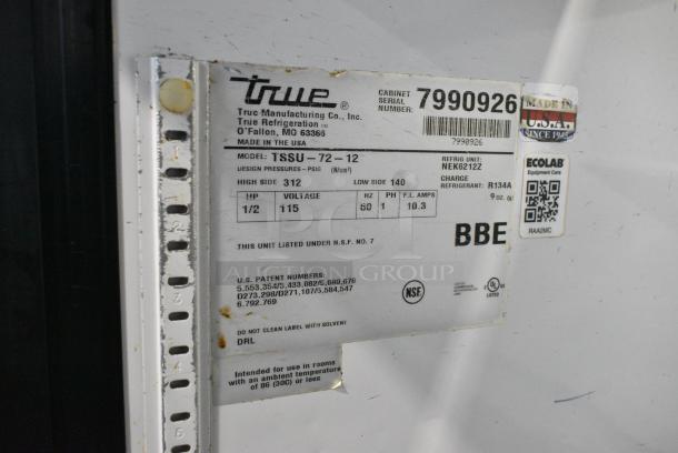 True TSSU-72-12 Stainless Steel Commercial Sandwich Salad Prep Table Bain Marie Mega Top on Commercial Casters. 115 Volts, 1 Phase. Tested and Working! - Image 10 of 10