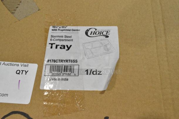 Box of 12 BRAND NEW! Choice 176CTRYRT6SS Metal Food Trays. - Image 4 of 4