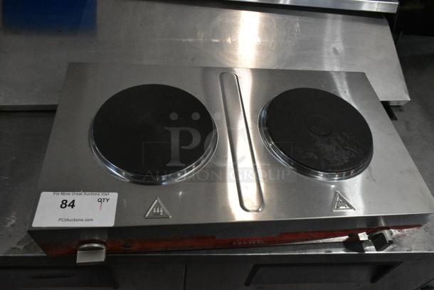 BRAND NEW SCRATCH AND DENT! Avantco 177EB202SBSM Double Burner Solid Top Stainless Steel Portable Electric Side-by-Side Hot Plate. 240 Volts, 1 Phase. - Image 5 of 6