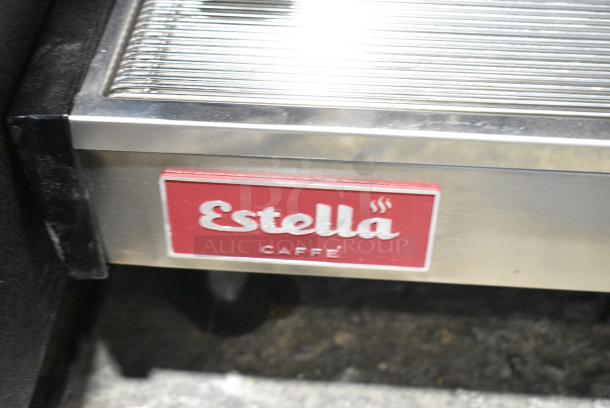 BRAND NEW SCRATCH AND DENT! Estella 236ECEM2C Stainless Steel Commercial Countertop 2 Group Espresso Machine w/ 2 Portafilters and Steam Wand. 110 Volts, 1 Phase. - Image 2 of 5
