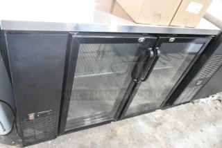 Avantco 178UBB2448G Metal Commercial 2 Door Back Bar Cooler Merchandiser on Commercial Casters. 115 Volts, 1 Phase. Cannot Test Due To Cut Power Cord