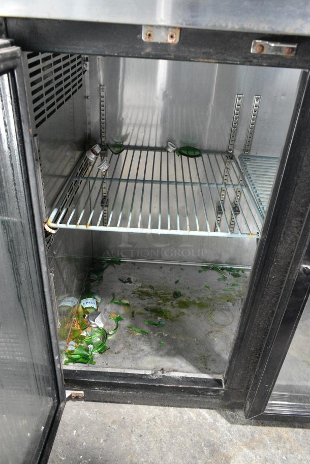 Avantco 178UBB2448G Metal Commercial 2 Door Back Bar Cooler Merchandiser on Commercial Casters. 115 Volts, 1 Phase. Cannot Test Due To Cut Power Cord - Image 2 of 5