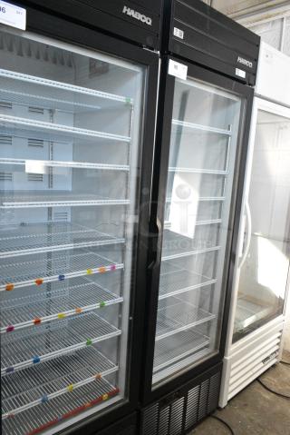 2019 Habco SE18 Metal Commercial Single Door Reach In Cooler Merchandiser w/ Poly Coated Racks. 115 Volts, 1 Phase. Tested and Working!