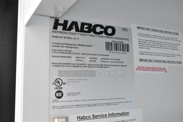 2019 Habco SE18 Metal Commercial Single Door Reach In Cooler Merchandiser w/ Poly Coated Racks. 115 Volts, 1 Phase. Tested and Working! - Image 4 of 4