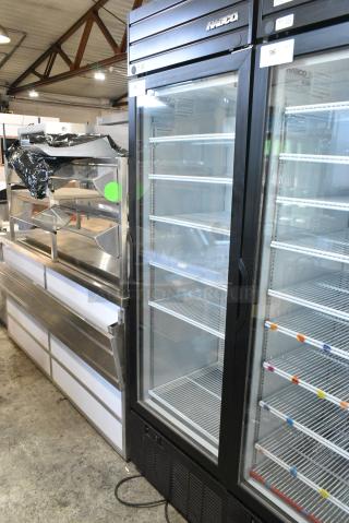 2019 Habco SE18 Metal Commercial Single Door Reach In Cooler Merchandiser w/ Poly Coated Racks. 115 Volts, 1 Phase. Tested and Working!