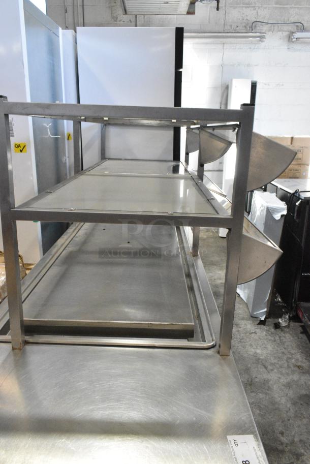 BRAND NEW SCRATCH AND DENT! Atlas DDC-4 Stainless Steel Commercial Buffet Station w/ Tray Slide, 2 Shelves and Sneeze Guard. 115 Volts, 1 Phase. Tested and Working! - Image 4 of 5