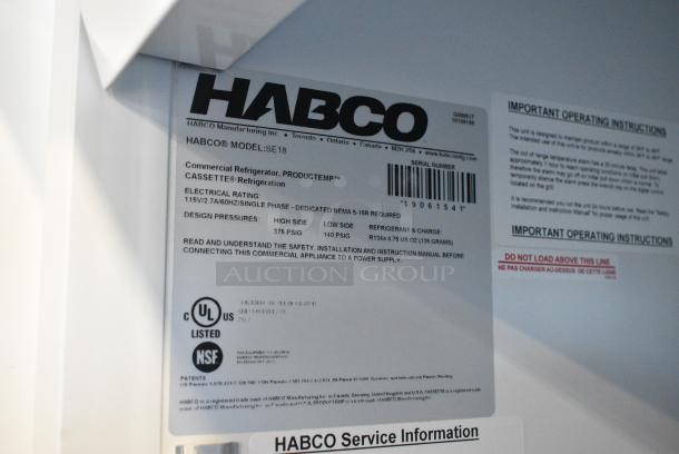 2019 Habco SE18 Metal Commercial Single Door Reach In Cooler Merchandiser w/ Poly Coated Racks. 115 Volts, 1 Phase. Tested and Working! - Image 4 of 4