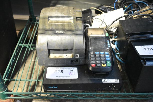 3 Various Items Including PAX S80 Credit Card Reader, Epson M188B Receipt Printer and Realink RLN8-410 Network Video Recorder. 3 Times Your Bid! - Image 1 of 8