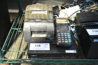3 Various Items Including PAX S80 Credit Card Reader, Epson M188B Receipt Printer and Realink RLN8-410 Network Video Recorder. 3 Times Your Bid!