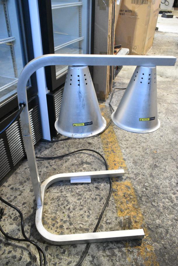 Metal Commercial Countertop 2 Head Warming Lamp. 120 Volts, 1 Phase. Tested and Working! - Image 1 of 6