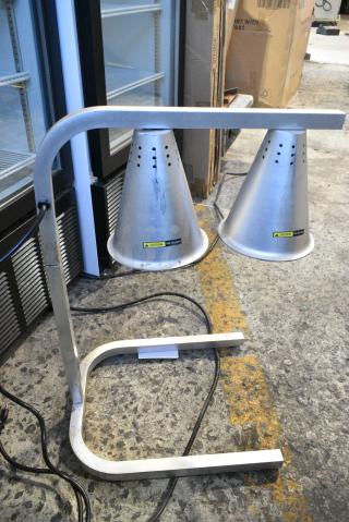 Metal Commercial Countertop 2 Head Warming Lamp. 120 Volts, 1 Phase. Tested and Working!
