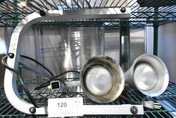 Metal Commercial Countertop 2 Head Warming Lamp. 120 Volts, 1 Phase. Tested and Working! - Image 2 of 6