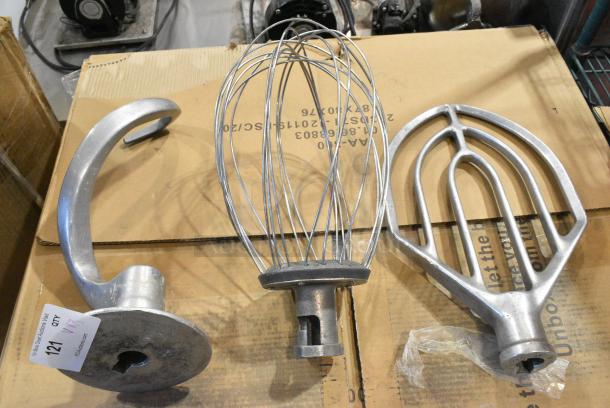 3 Various Attachments for Hobart Mixer; Whisk, DS30B 30 Quart Paddle and FD2018 Dough Hook. 3 Times Your Bid! - Image 1 of 8
