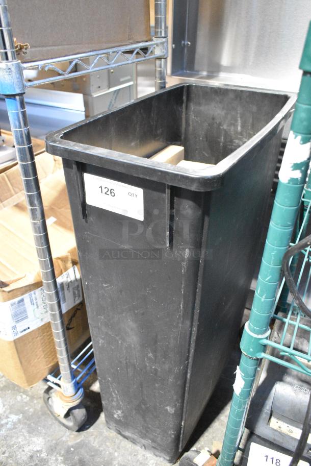 Black Poly Slim Jim Trash Can w/ Contents Including Brocks for Pizza Oven. - Image 3 of 4