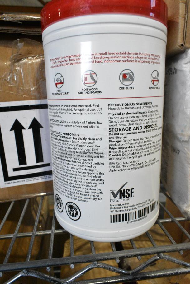 Box of 6 Canisters of Sani Professional No Rinse Sanitizing Wipes. - Image 5 of 6