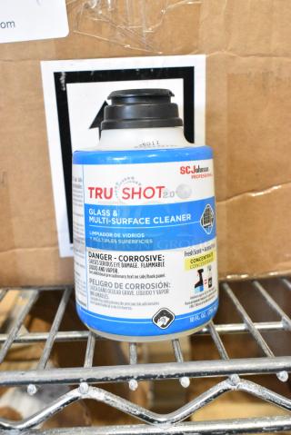 Box of 3 BRAND NEW Tru Shot Glass and Multi Surface Cleaner Bottles.