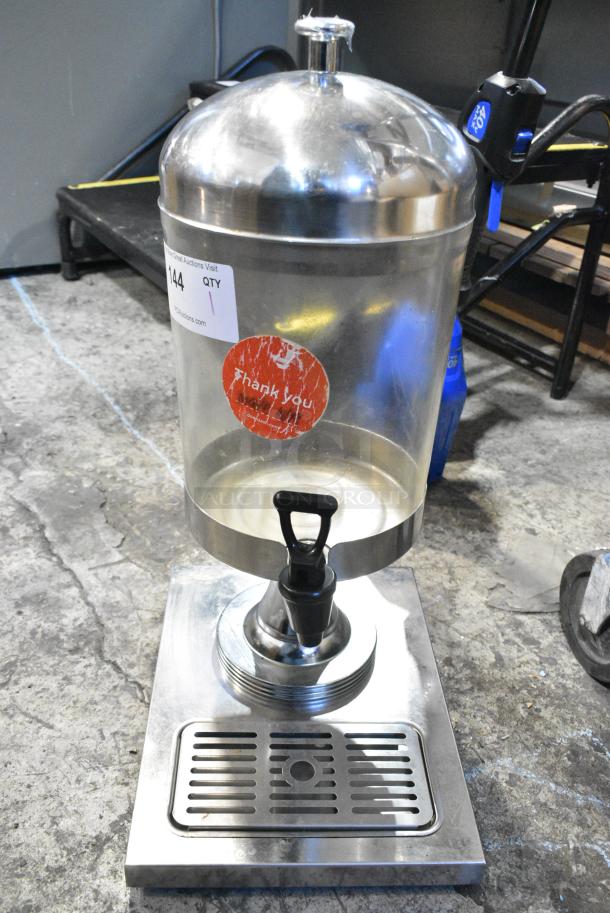 Metal and Poly Countertop Beverage Holder Dispenser on Drip Tray Stand. - Image 1 of 3