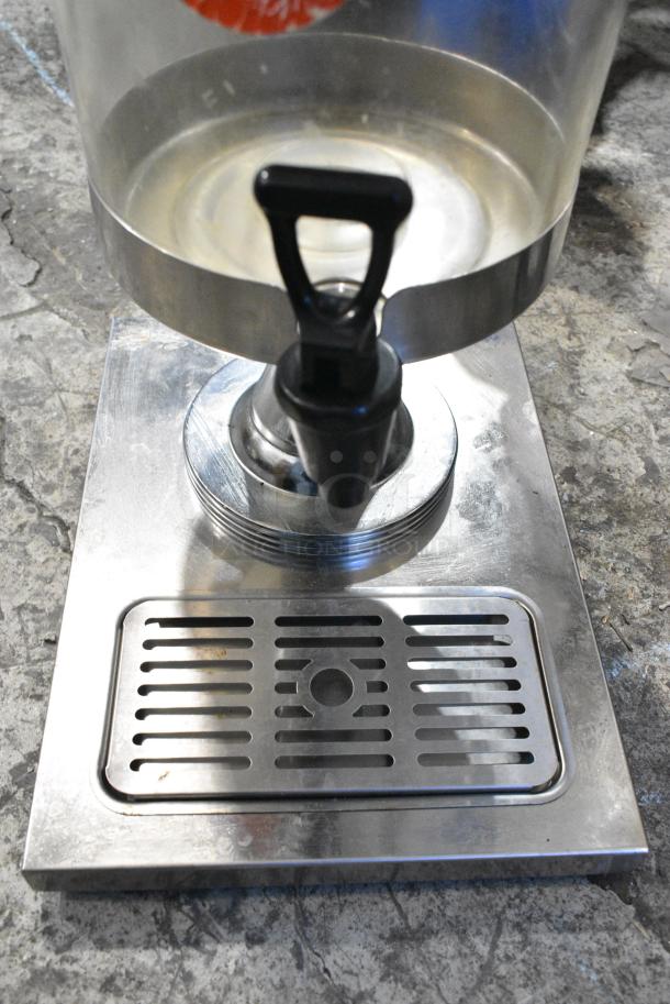 Metal and Poly Countertop Beverage Holder Dispenser on Drip Tray Stand. - Image 2 of 3