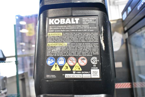 Kobalt KST 2540-06 40v Battery Powered Max Weed Whacker / Weed Eater. - Image 7 of 7
