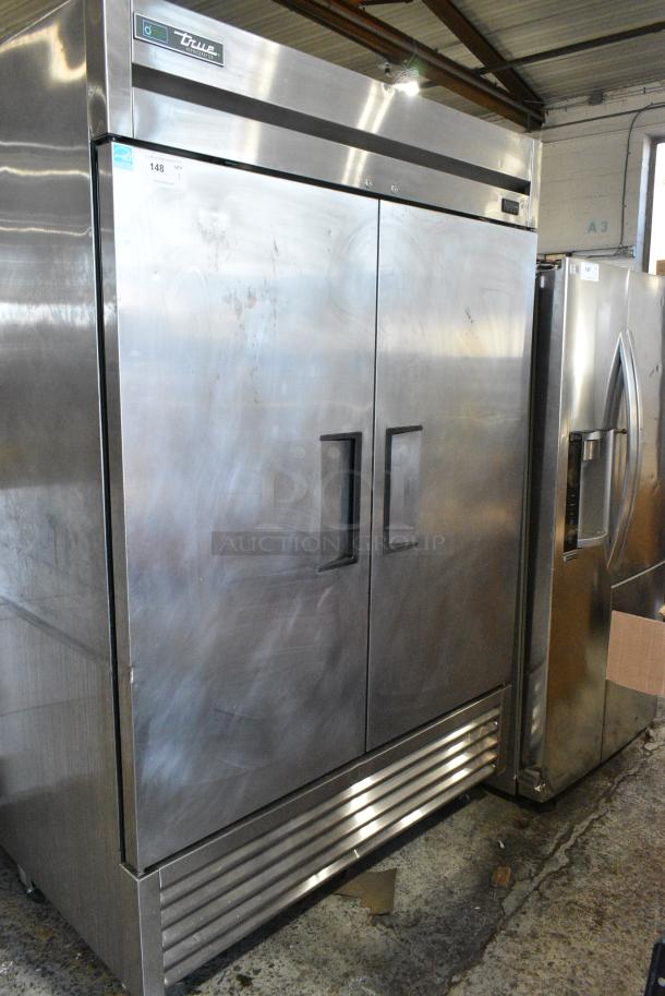 2019 True TS-49-HC Stainless Steel Commercial 2 Door Reach In Cooler w/ Poly Coated Racks on Commercial Casters. 115 Volts, 1 Phase. Tested and Powers On But Does Not Get Cold - Image 1 of 6