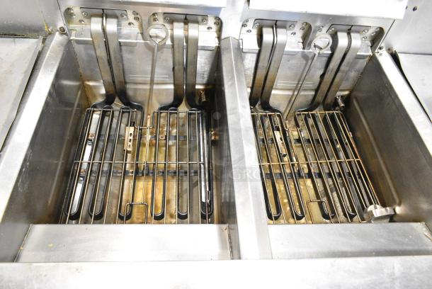Frymaster FH217SE Stainless Steel Commercial Electric Powered 2 Bay Fryer w/ 2 Dumping Stations on Commercial Casters. 480 Votls, 3 Phase. - Image 4 of 12