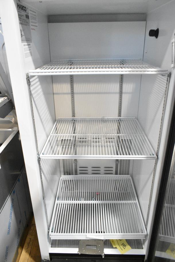 Habco SE12 Metal Commercial Single Door Reach In Cooler Merchandiser w/ Poly Coated Racks. 115 Volts, 1 Phase. Tested and Working! - Image 3 of 4