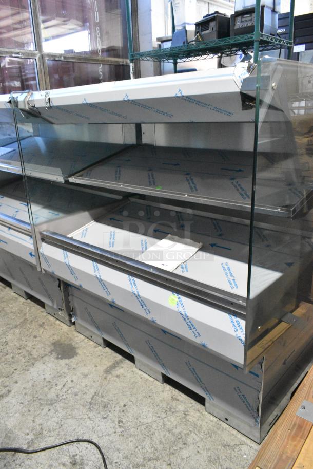 BRAND NEW! 2016 BKI HSS4-2TSQ Stainless Steel Commercial Floor Style 2 Tier Warming Display Case Merchandiser. 230 Volts, 1 Phase. - Image 1 of 4