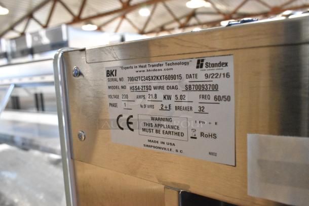 BRAND NEW! 2016 BKI HSS4-2TSQ Stainless Steel Commercial Floor Style 2 Tier Warming Display Case Merchandiser. 230 Volts, 1 Phase. - Image 4 of 4