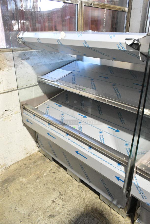 BRAND NEW! 2016 BKI HSS4-2TSQ Stainless Steel Commercial Floor Style 2 Tier Warming Display Case Merchandiser. 230 Volts, 1 Phase. - Image 1 of 4