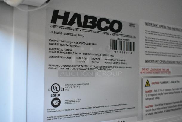 2019 Habco SE18HC Metal Commercial Single Door Reach In Cooler Merchandiser w/ Poly Coated Racks. 115 Volts, 1 Phase. Tested and Working! - Image 4 of 4