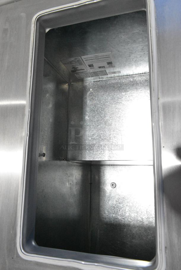 BRAND NEW SCRATCH AND DENT! Master-Bilt DC-4S Stainless Steel Commercial 2 Center Hinge Lid Chest Freezer on Commercial Casters. 115 Volts, 1 Phase. Tested and Working! - Image 8 of 10