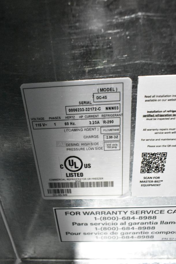 BRAND NEW SCRATCH AND DENT! Master-Bilt DC-4S Stainless Steel Commercial 2 Center Hinge Lid Chest Freezer on Commercial Casters. 115 Volts, 1 Phase. Tested and Working! - Image 10 of 10