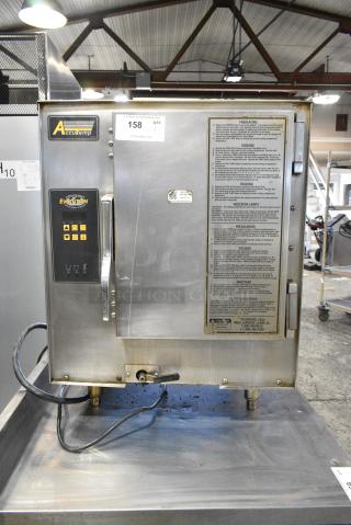 AccuTemp E62081D06000250 Stainless Steel Commercial Electric Powered Single Deck Steam Cabinet. 208 Volts, 1 Phase.