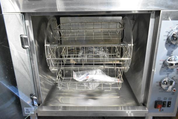 BRAND NEW SCRATCH AND DENT! Cooking Performance Group CROE48D Electric Countertop Rotisserie Oven with 4 Baskets for 8 Chickens. 240 Volts, 1 Phase. - Image 4 of 7