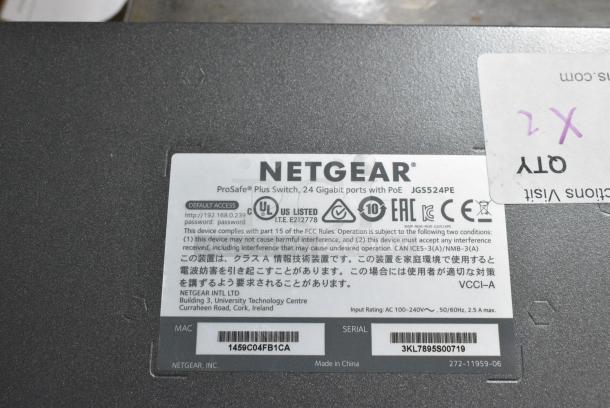 2 Netgear ProSafe JGS524PE Plus Switch. 2 Times Your Bid! - Image 4 of 8